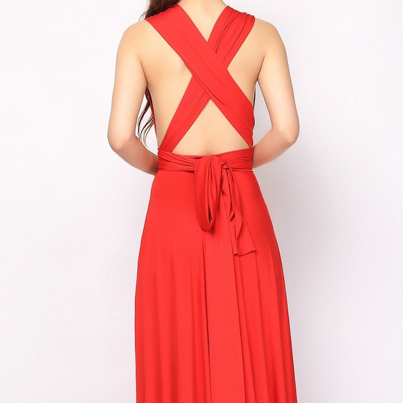 Summer, Sexy red plunge dress - Picture 2 of 3